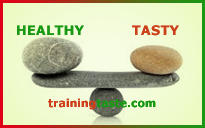 image of balance between healthy and tasty food